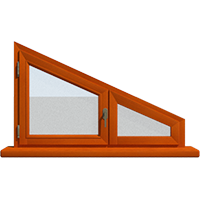 Деревянное окно – трапеция из лиственницы Модель 115